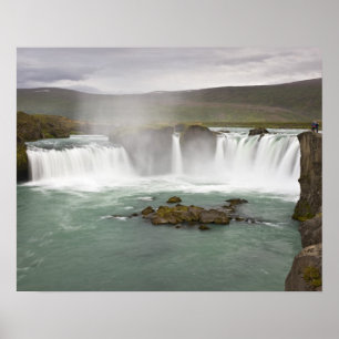 Poster Islândia. Vista das cataratas de Godafoss no