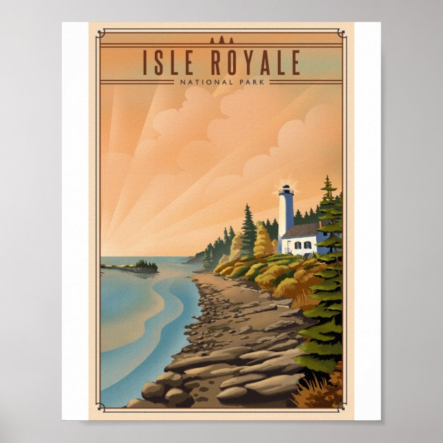 Poster Isle Royale National Park Litho Trabalho de arte (Frente)