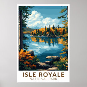 Poster Isle Royale National Park Viagem Art Vintage