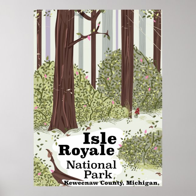 Poster Isle Royale National Park viagens vintage (Frente)