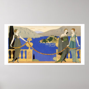 Pôster Isola Bella, vestidos noturnos projetados por Redf