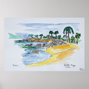 Pôster Isolella Beach, Ajaccio  Córsega, França