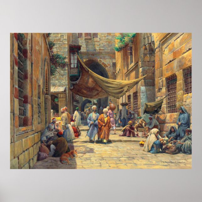 Poster Israel: 19. Jh. Jerusalém - König David Straße (Frente)