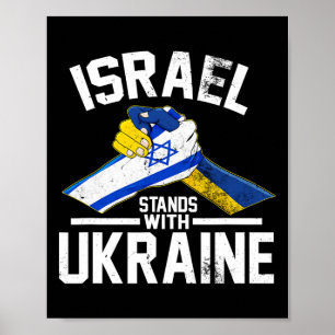 Poster Israel Apoia a Ucrânia Bandeira Israelense Ucrania