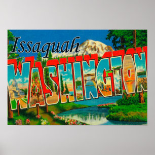 Pôster Issaquah, Washington - grandes cenas da letra