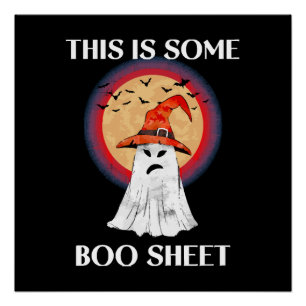 Pôster Isso É Alguma Folha de Boo Dia das Bruxas Fantasma
