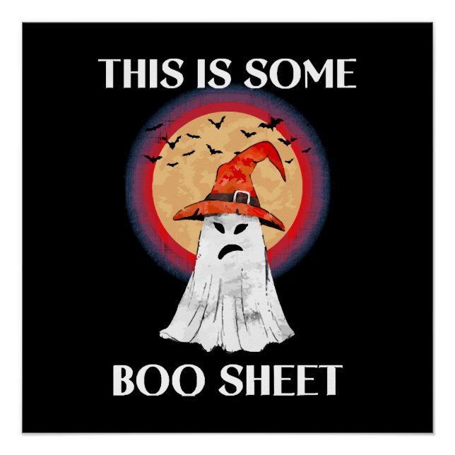 Pôster Isso É Alguma Folha de Boo Dia das Bruxas Fantasma (Frente)