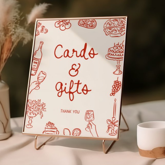 Poster Isso é mais cartas e presentes vermelhos ilustrado (Criador carregado)