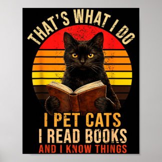 Poster Isso É O Que Eu Faço Eu Cuido De Gatos Eu Leio Liv