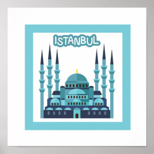Poster Istambul em azul