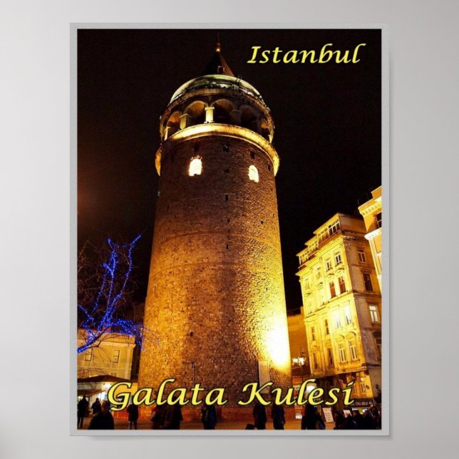 Poster Istambul - Galata Kulesi à Noite - Turquia - (Frente)