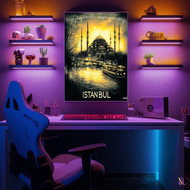 Poster Istambul Skyline - Arte Monocromática Carvões - Ur (Criador carregado)
