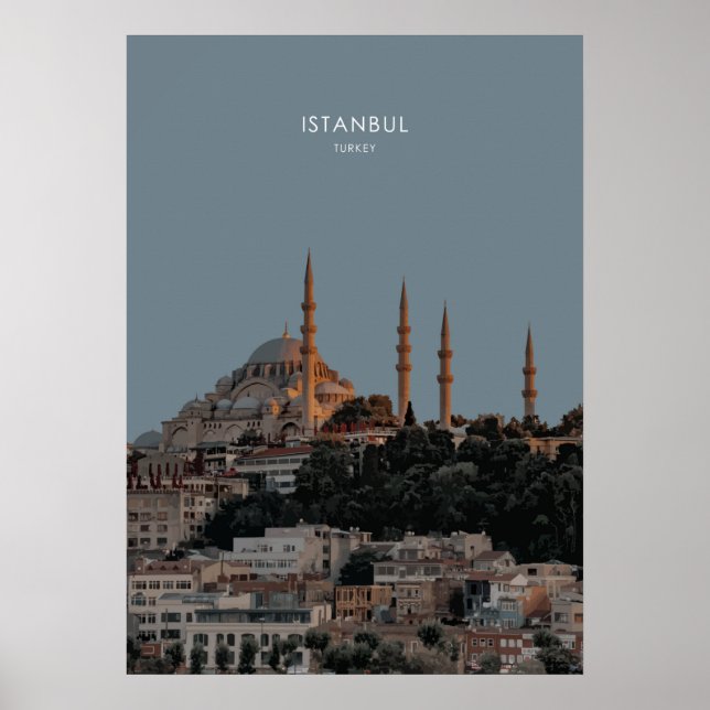 Poster Istambul, Trabalho de arte Viagem da Turquia (Frente)