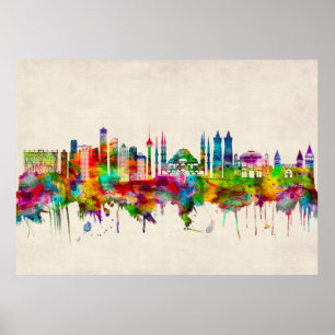 Poster Istambul Turquia Skyline