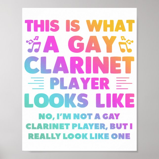 Poster Isto É O Que Parece Um Jogador De Clarinet De Gay (Frente)