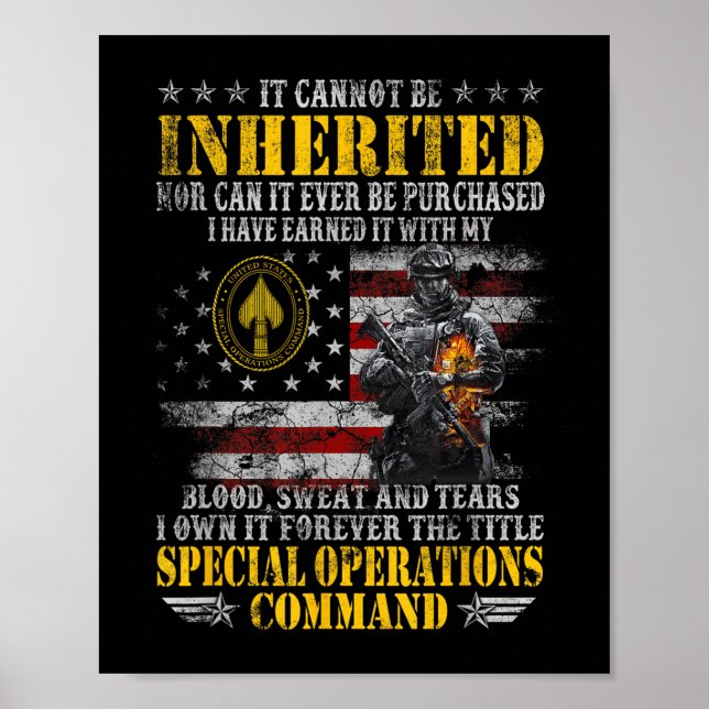 Poster It Cannot Be Inherited Special Operations Command  (Frente)