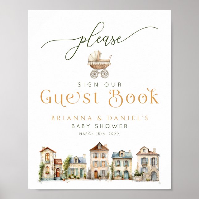 Poster It Takes a Village Guest Book Sign (Frente)