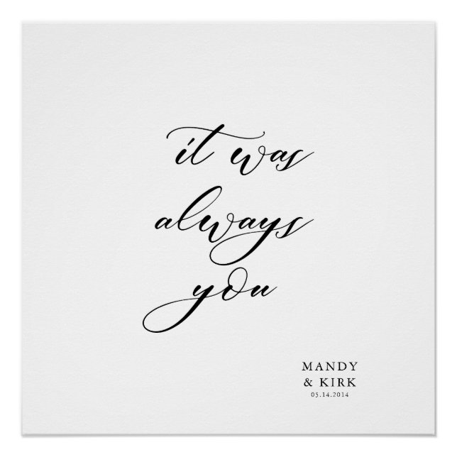 Pôster It Was Always You Wedding Backdrop Banner  (Frente)