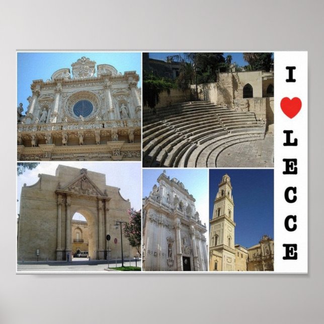 Poster Itália - Apúlia - Salento - Lecce - I Love - (Frente)
