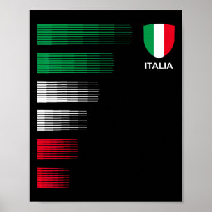 Poster Itália Bandeira da Itália Emblema - Orgulho Italia