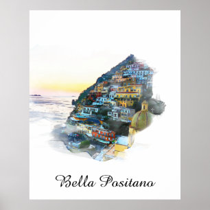 Poster *~* Itália Bella Positano Língua Italiana AP12