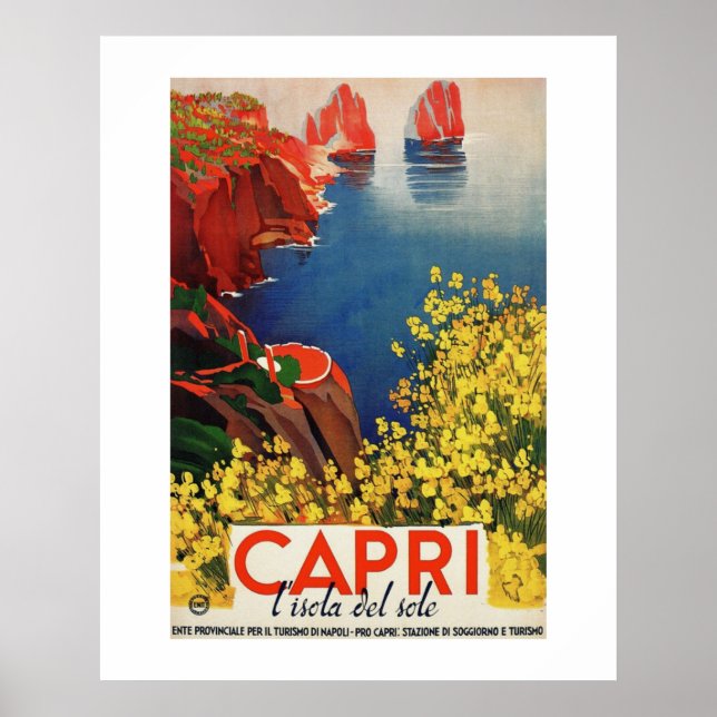 Poster Itália - Capri a Ilha do Sol (Frente)