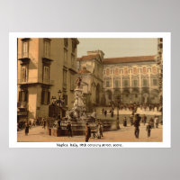Itália, cena da rua Nápoles do século XIX