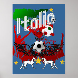 Poster Italia fã calcio Azzurri Itália fã esportiva