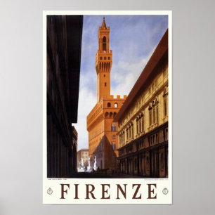 Poster Italia Florença Firenze das viagens vintag