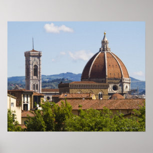 Poster Italia, Florença, vista da catedral de Florença