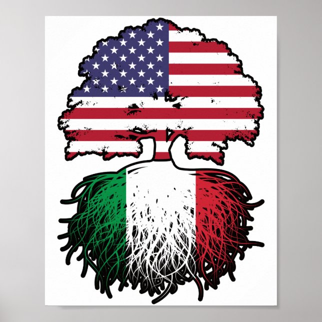 Poster Itália Italiano americano EUA Estados Unidos Améri (Frente)