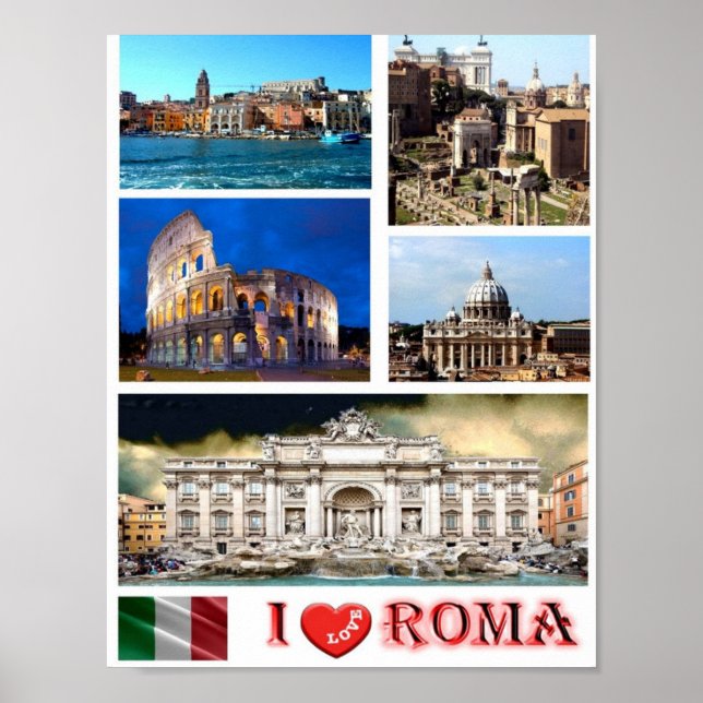 Poster Itália - Lácio - Roma - I Love (Frente)