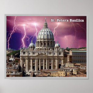 Poster Itália - Lácio - Roma - Rua. Basilica de Peter