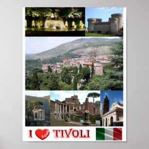 Poster Itália - Lácio - Tivoli - I Love -