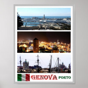 Poster Itália - Ligúria - Génova - Mosaico - Porto -