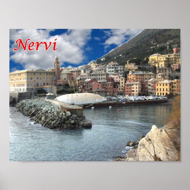 Poster Itália - Ligúria - Nervi - Marina - (Frente)