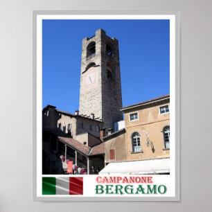 Poster Itália - Lombardia - Bérgamo - Campanone -
