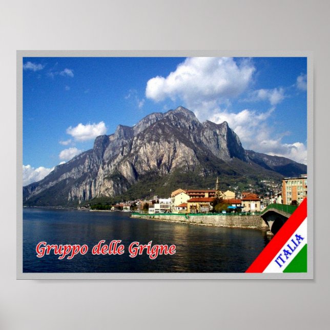 Poster Itália - Lombardia - Lago Como - Gruppo delle Grig (Frente)