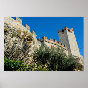 Pôster Itália, Malcesine, Lago de Garda, Castelo Scaliger