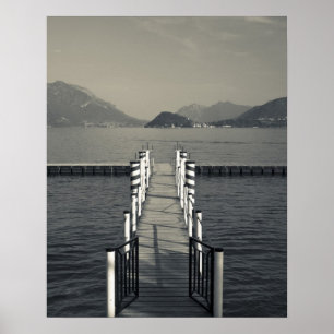 Pôster Itália, Província de Como, Tremezzo. Pier do lago.