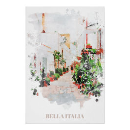 Pôster ** Itália Rua AP12 Plantas Poster artístico