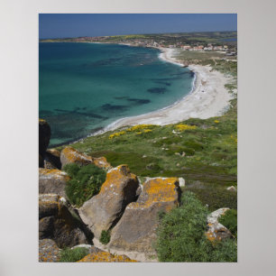Pôster Itália, Sardenha, Tharros. Vista da torre espanhol