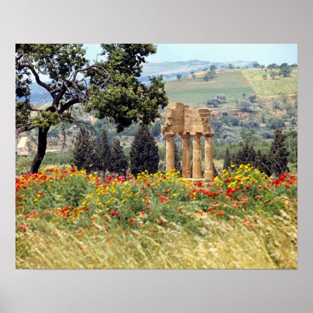 Pôster Itália, Sicília, Agrigento. As ruínas da (Frente)