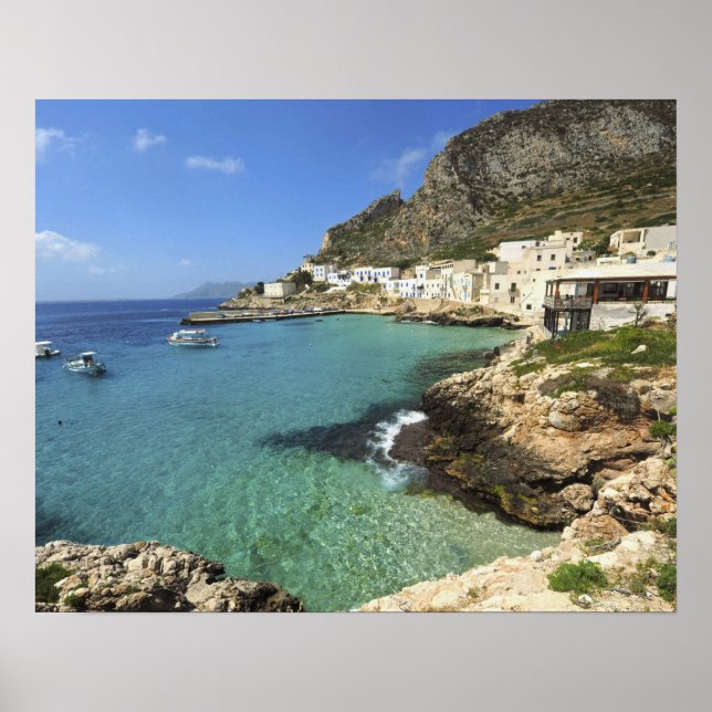 Pôster Itália, Sicília, Ilhas Egadi, Levanzo, (Frente)