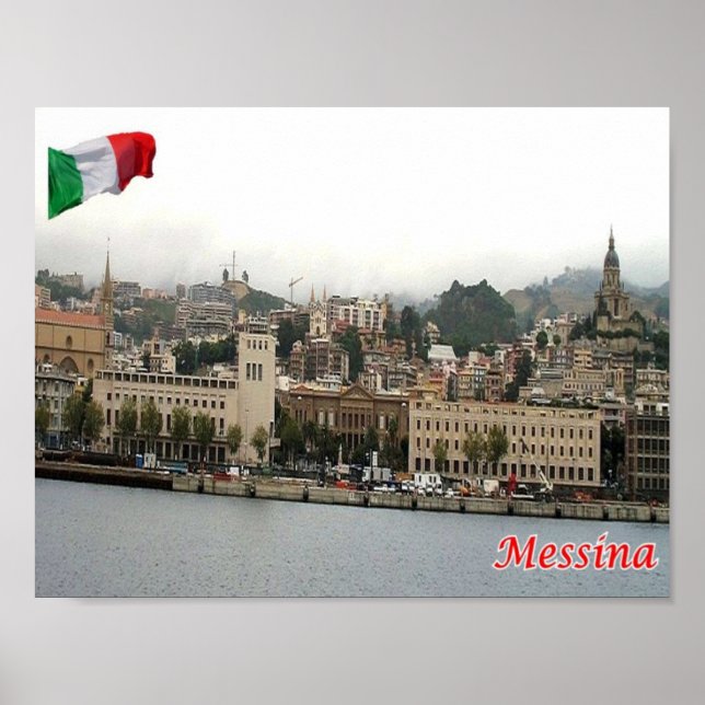 Poster Itália - Sicília - Messina - Cityscape - (Frente)