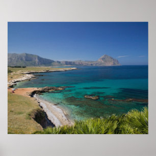 Pôster Itália, Sicília, San Vito Lo Capo, Vista do Golfo 