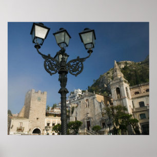 Pôster ITÁLIA, Sicília, TAORMINA: Piazza iX Aprile, San
