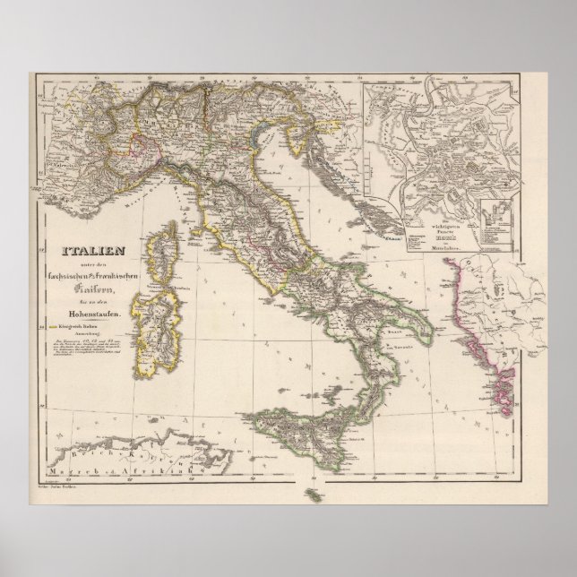 Pôster Itália sob o Saxão (Frente)