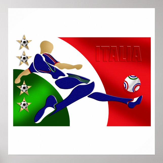 Pôster Itália Soccer Mens Athlett Futebol Italia (Frente)