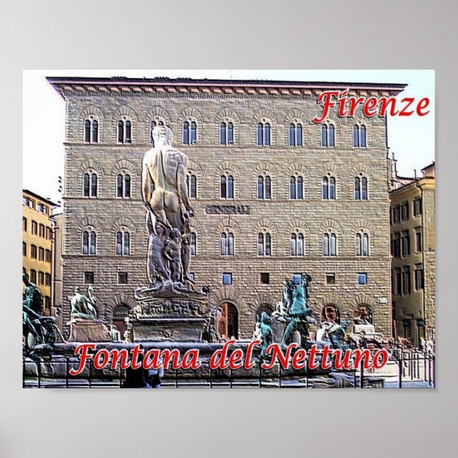 Poster Itália - Toscana - Florença - Fonte do Netun - (Frente)